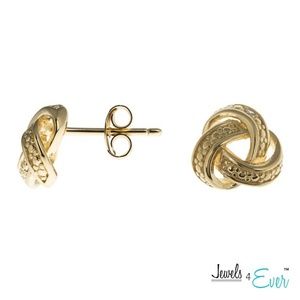 Sterling Silver Diamond Love Knot Earrings